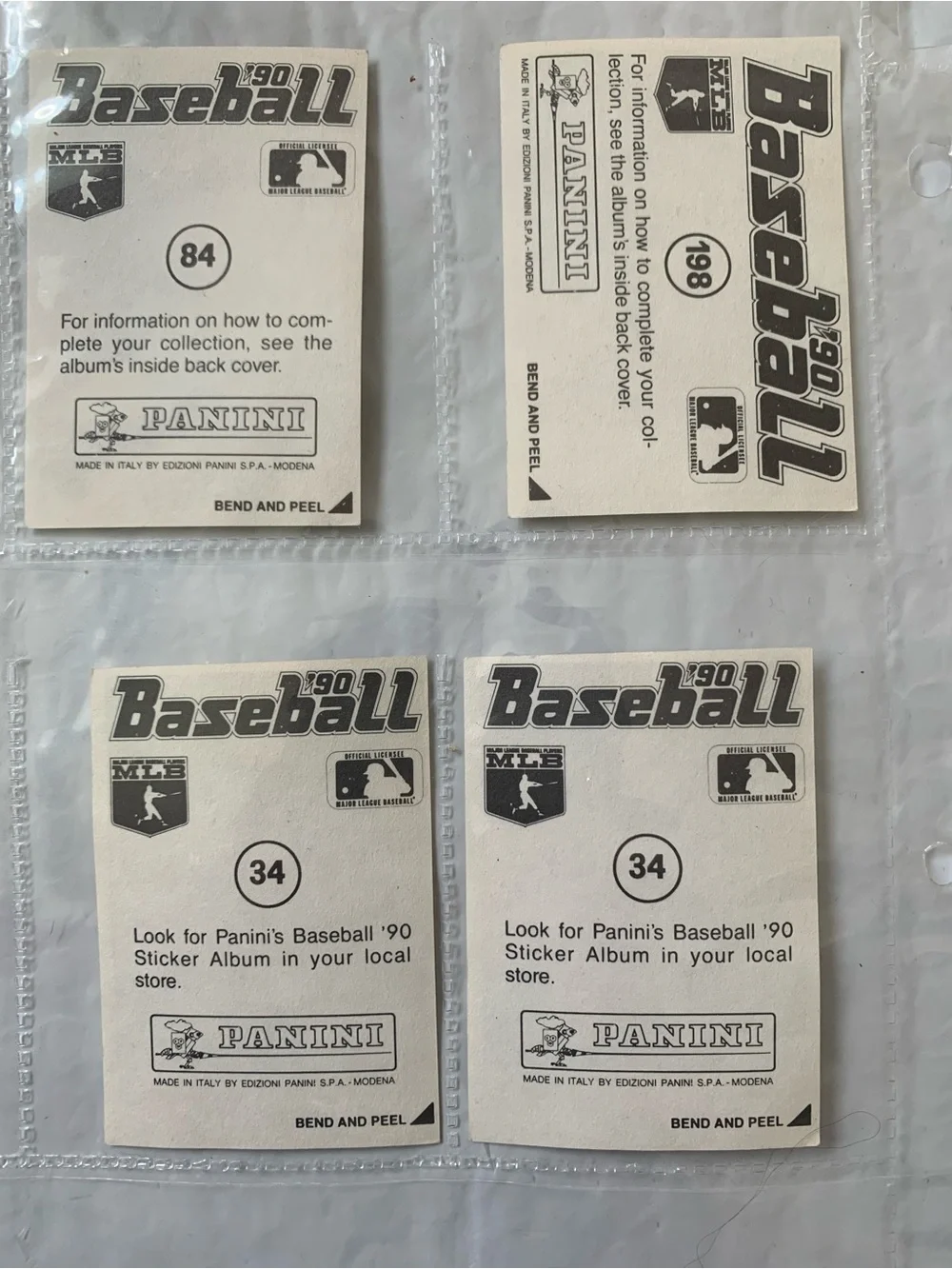 Panini 1990 Baseball MLB Sticker Card Lot (6) Bo Jackson Nolan Ryan Brett Abbot - Picture 8 of 8